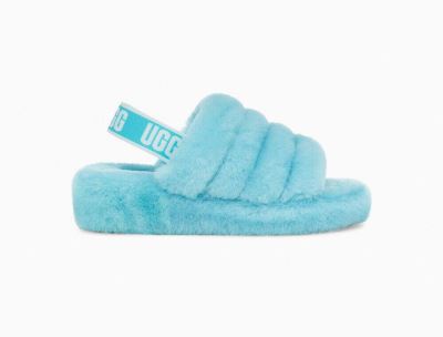 UGG Fluff Yeah Womens Slides Clear Water/ Blue - AU 507UO